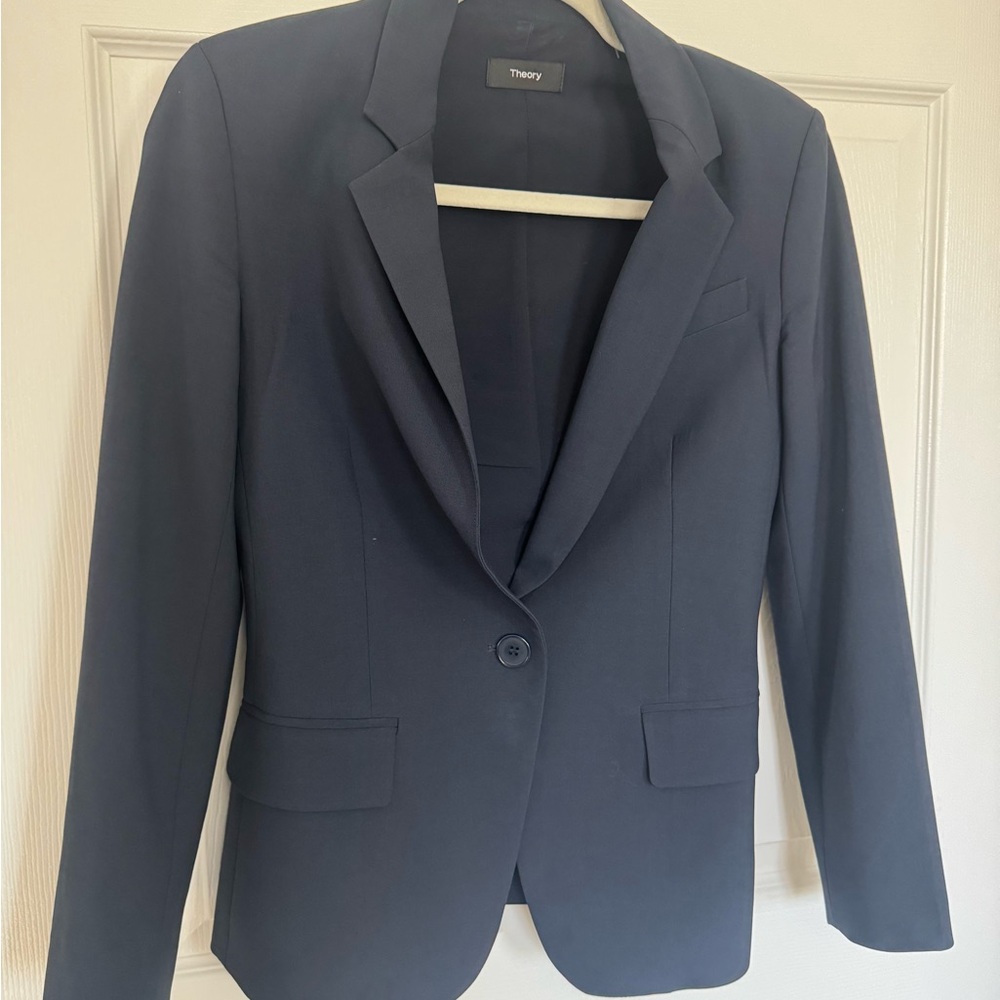 Theory Midnight Blue Wool Blazer and pants